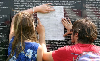 Replica of  Vietnam Memorial Wall on display to honor veterans