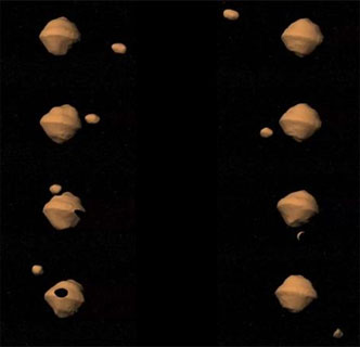 Binary asteroids, Image courtesy JPL/NASA